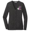 (KM) Ladies Marled Cardigan Sweater Thumbnail
