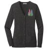 (KM) Ladies Marled Cardigan Sweater Thumbnail