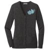 (KM) Ladies Marled Cardigan Sweater Thumbnail