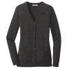 (KM) Ladies Marled Cardigan Sweater Thumbnail