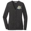 (KM) Ladies Marled Cardigan Sweater Thumbnail