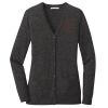 (KM) Ladies Marled Cardigan Sweater Thumbnail
