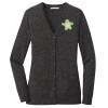 (KM) Ladies Marled Cardigan Sweater Thumbnail