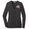 (KM) Ladies Marled Cardigan Sweater Thumbnail