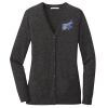 (KM) Ladies Marled Cardigan Sweater Thumbnail