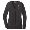 (KM) Ladies Marled Cardigan Sweater Thumbnail