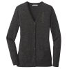 (KM) Ladies Marled Cardigan Sweater Thumbnail