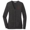 (KM) Ladies Marled Cardigan Sweater Thumbnail