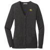 (KM) Ladies Marled Cardigan Sweater Thumbnail