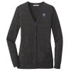 (KM) Ladies Marled Cardigan Sweater Thumbnail