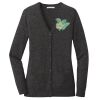 (KM) Ladies Marled Cardigan Sweater Thumbnail