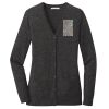(KM) Ladies Marled Cardigan Sweater Thumbnail