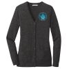 (KM) Ladies Marled Cardigan Sweater Thumbnail