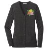(KM) Ladies Marled Cardigan Sweater Thumbnail