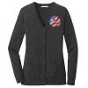 (KM) Ladies Marled Cardigan Sweater Thumbnail
