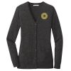 (KM) Ladies Marled Cardigan Sweater Thumbnail