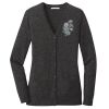 (KM) Ladies Marled Cardigan Sweater Thumbnail