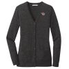 (KM) Ladies Marled Cardigan Sweater Thumbnail