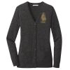 (KM) Ladies Marled Cardigan Sweater Thumbnail