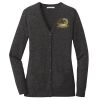 (KM) Ladies Marled Cardigan Sweater Thumbnail