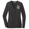 (KM) Ladies Marled Cardigan Sweater Thumbnail