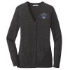 (KM) Ladies Marled Cardigan Sweater Thumbnail