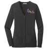 (KM) Ladies Marled Cardigan Sweater Thumbnail