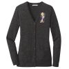 (KM) Ladies Marled Cardigan Sweater Thumbnail