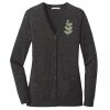 (KM) Ladies Marled Cardigan Sweater Thumbnail