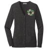 (KM) Ladies Marled Cardigan Sweater Thumbnail