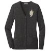 (KM) Ladies Marled Cardigan Sweater Thumbnail