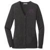 (KM) Ladies Marled Cardigan Sweater Thumbnail
