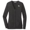 (KM) Ladies Marled Cardigan Sweater Thumbnail