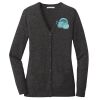 (KM) Ladies Marled Cardigan Sweater Thumbnail