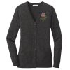 (KM) Ladies Marled Cardigan Sweater Thumbnail