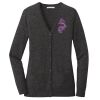 (KM) Ladies Marled Cardigan Sweater Thumbnail