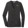 (KM) Ladies Marled Cardigan Sweater Thumbnail