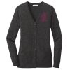 (KM) Ladies Marled Cardigan Sweater Thumbnail