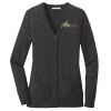 (KM) Ladies Marled Cardigan Sweater Thumbnail