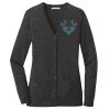 (KM) Ladies Marled Cardigan Sweater Thumbnail