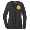 (KM) Ladies Marled Cardigan Sweater Thumbnail