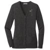 (KM) Ladies Marled Cardigan Sweater Thumbnail