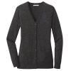 (KM) Ladies Marled Cardigan Sweater Thumbnail