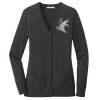 (KM) Ladies Marled Cardigan Sweater Thumbnail