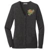(KM) Ladies Marled Cardigan Sweater Thumbnail