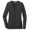 (KM) Ladies Marled Cardigan Sweater Thumbnail