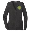 (KM) Ladies Marled Cardigan Sweater Thumbnail