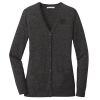 (KM) Ladies Marled Cardigan Sweater Thumbnail