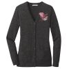 (KM) Ladies Marled Cardigan Sweater Thumbnail