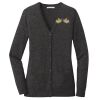 (KM) Ladies Marled Cardigan Sweater Thumbnail